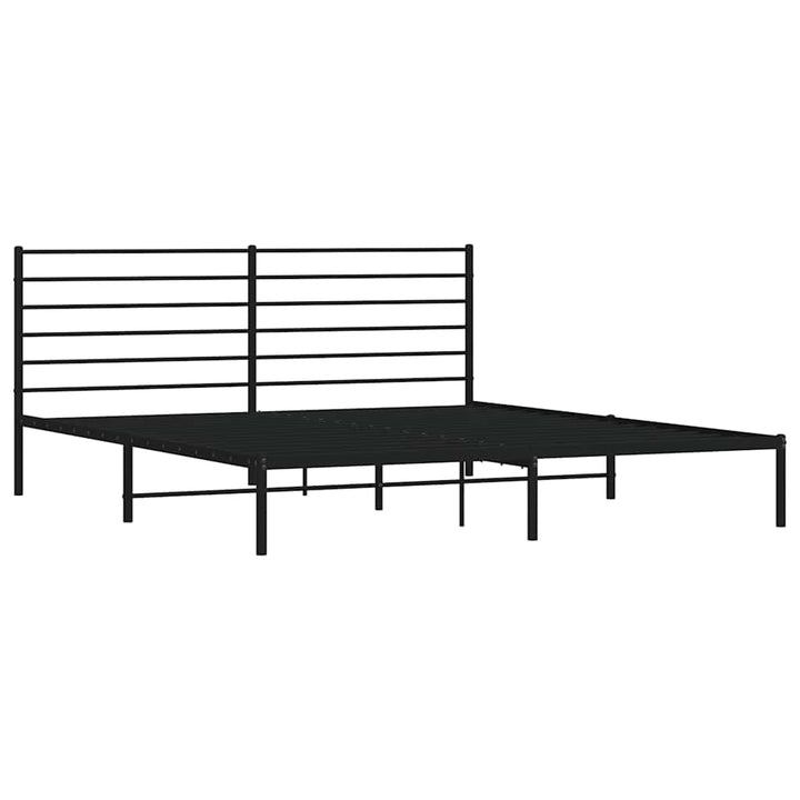 sengeramme med sengegavl 200x200 cm metal sort