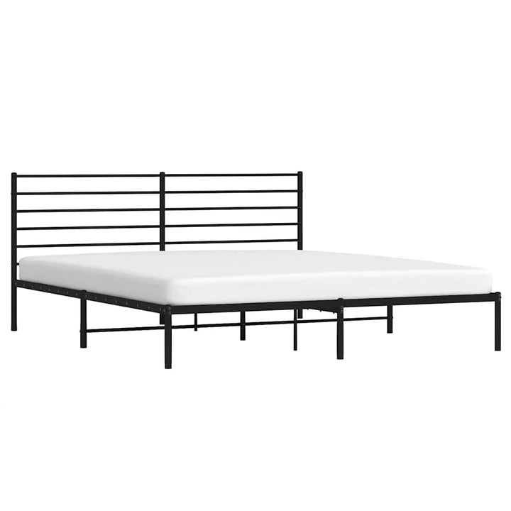 sengeramme med sengegavl 200x200 cm metal sort