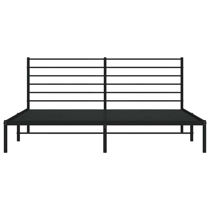 sengeramme med sengegavl 200x200 cm metal sort