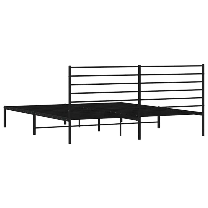 sengeramme med sengegavl 200x200 cm metal sort