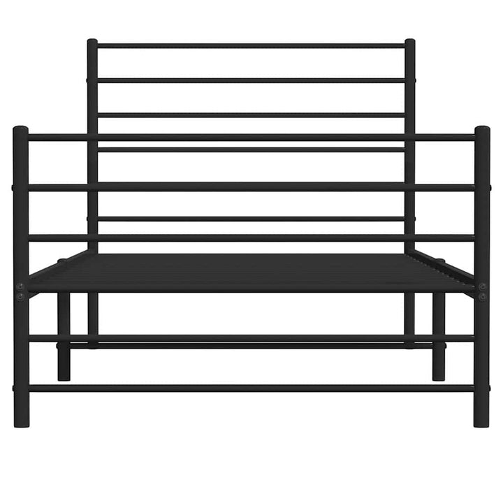 sengeramme med sengegavl og fodgærde 100x190 cm metal sort