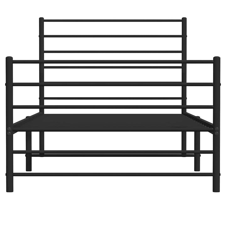 sengeramme med sengegavl og fodgærde 100x190 cm metal sort