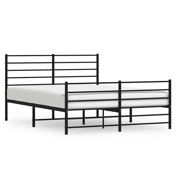 sengeramme med sengegavl og fodgærde 120x190 cm metal sort