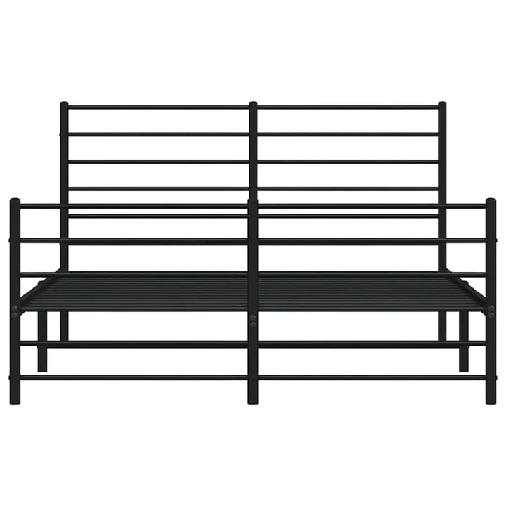 sengeramme med sengegavl og fodgærde 120x190 cm metal sort