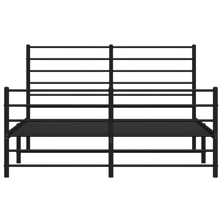 sengeramme med sengegavl og fodgærde 120x200 cm metal sort