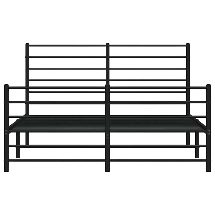 sengeramme med sengegavl og fodgærde 140x190 cm metal sort