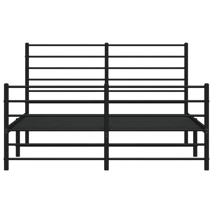 sengeramme med sengegavl og fodgærde 140x200 cm metal sort
