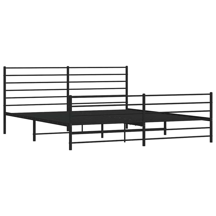 sengeramme med sengegavl og fodgærde 183x213 cm metal sort