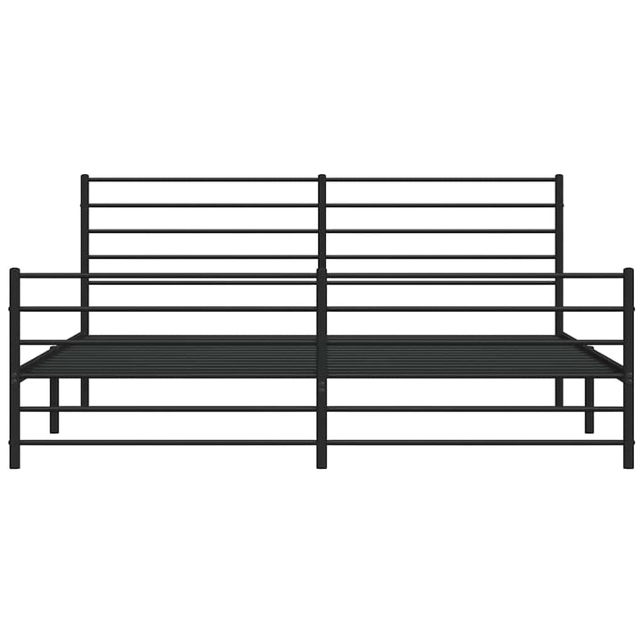 sengeramme med sengegavl og fodgærde 183x213 cm metal sort