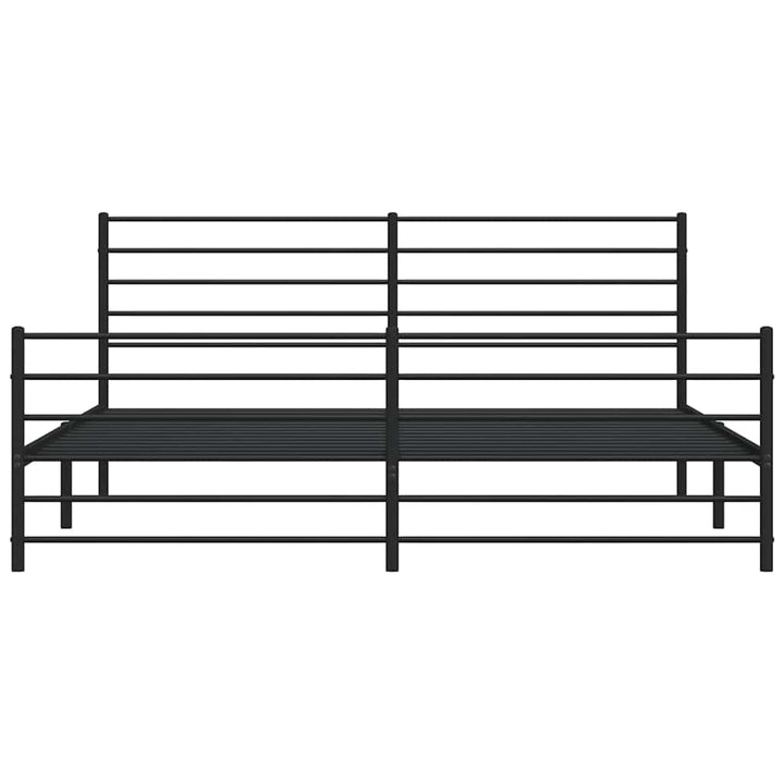 sengeramme med sengegavl og fodgærde 193x203 cm metal sort