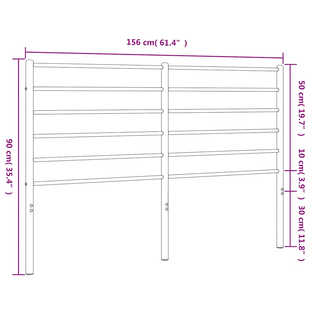 udskiftningsgavl 150 cm metal sort