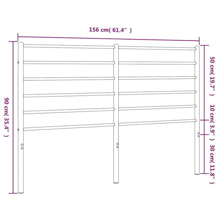 udskiftningsgavl 150 cm metal sort