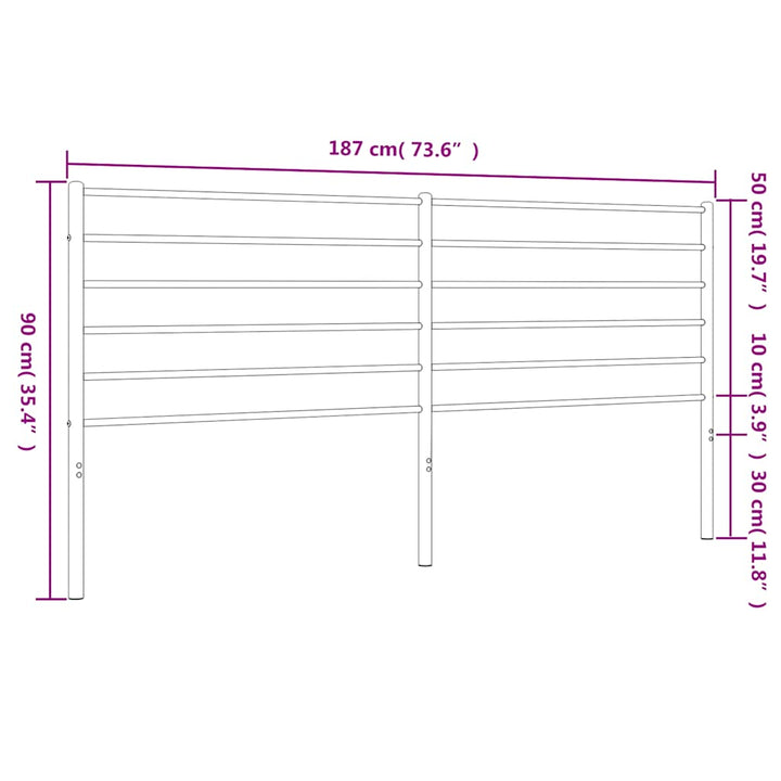 udskiftningsgavl 180 cm metal sort