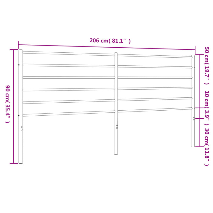 udskiftningsgavl 200 cm metal sort