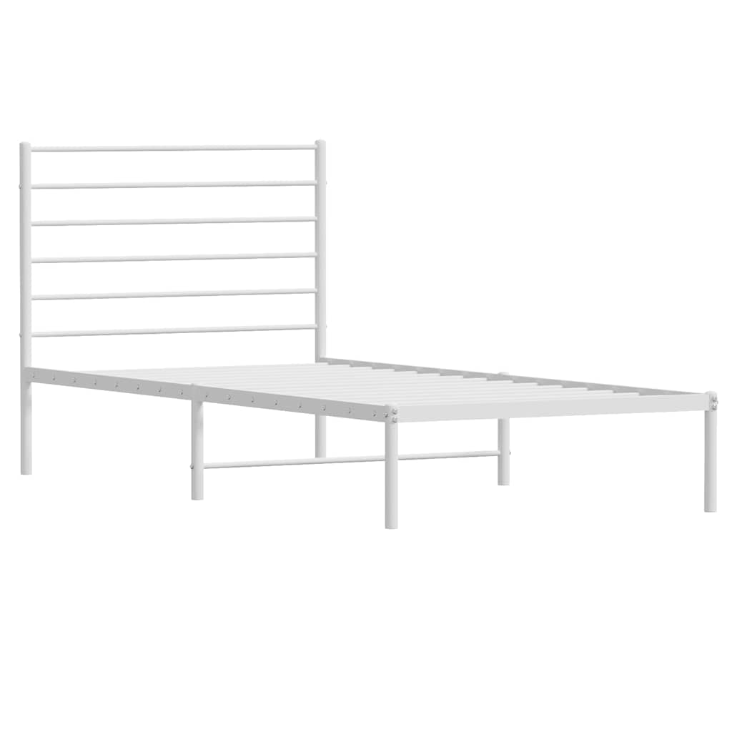 sengeramme med sengegavl 100x200 cm metal hvid