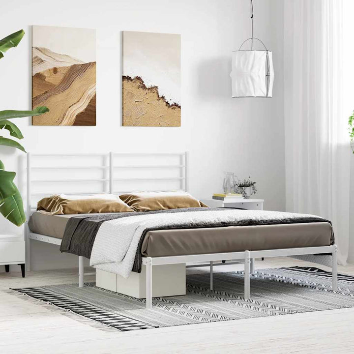 sengeramme med sengegavl 120x200 cm metal hvid