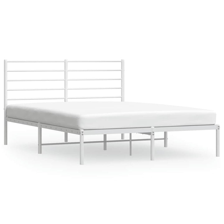 sengeramme med sengegavl 140x190 cm metal hvid