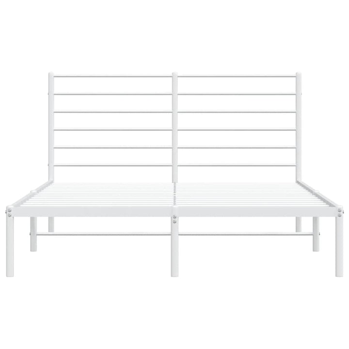 sengeramme med sengegavl 150x200 cm metal hvid