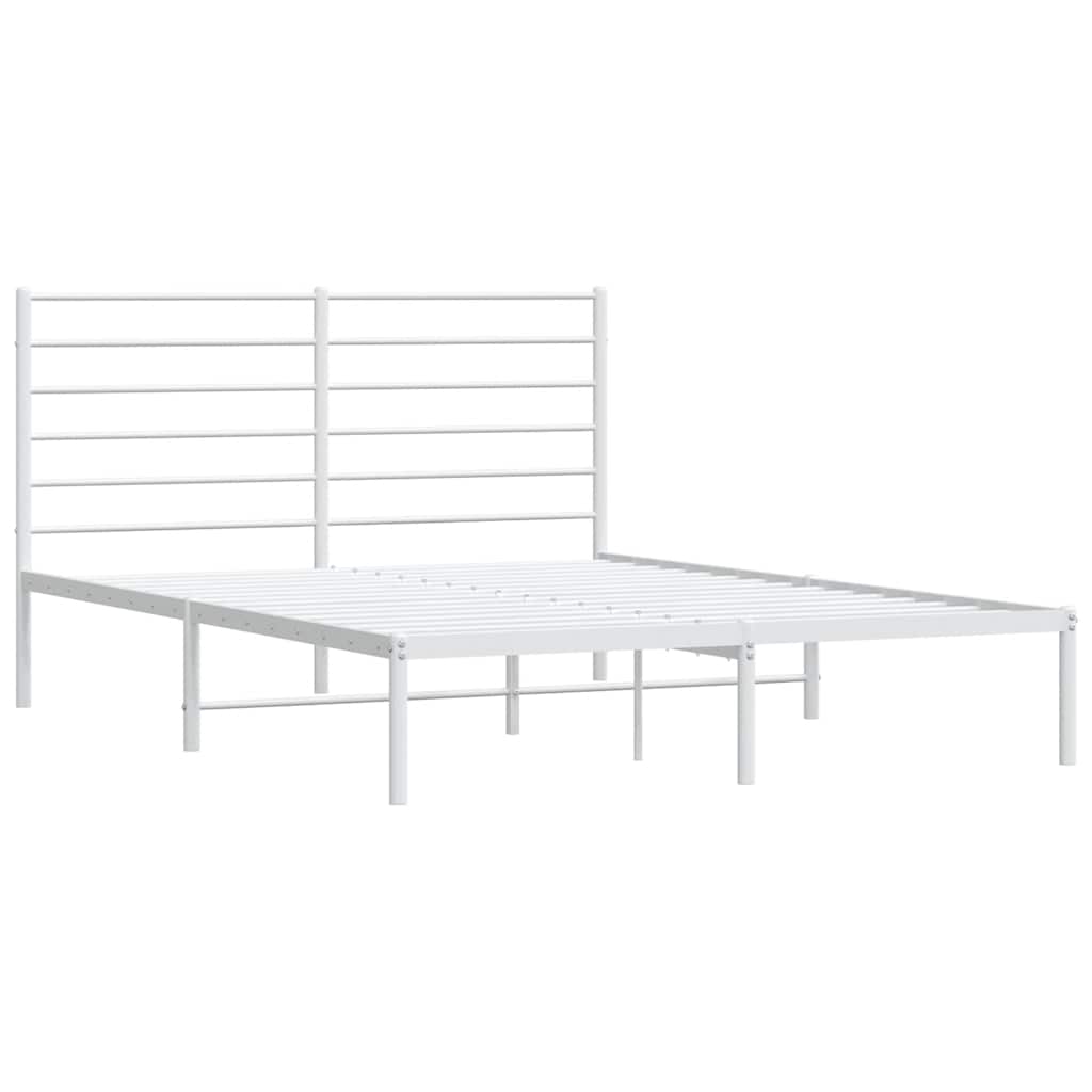 sengeramme med sengegavl 160x200 cm metal hvid