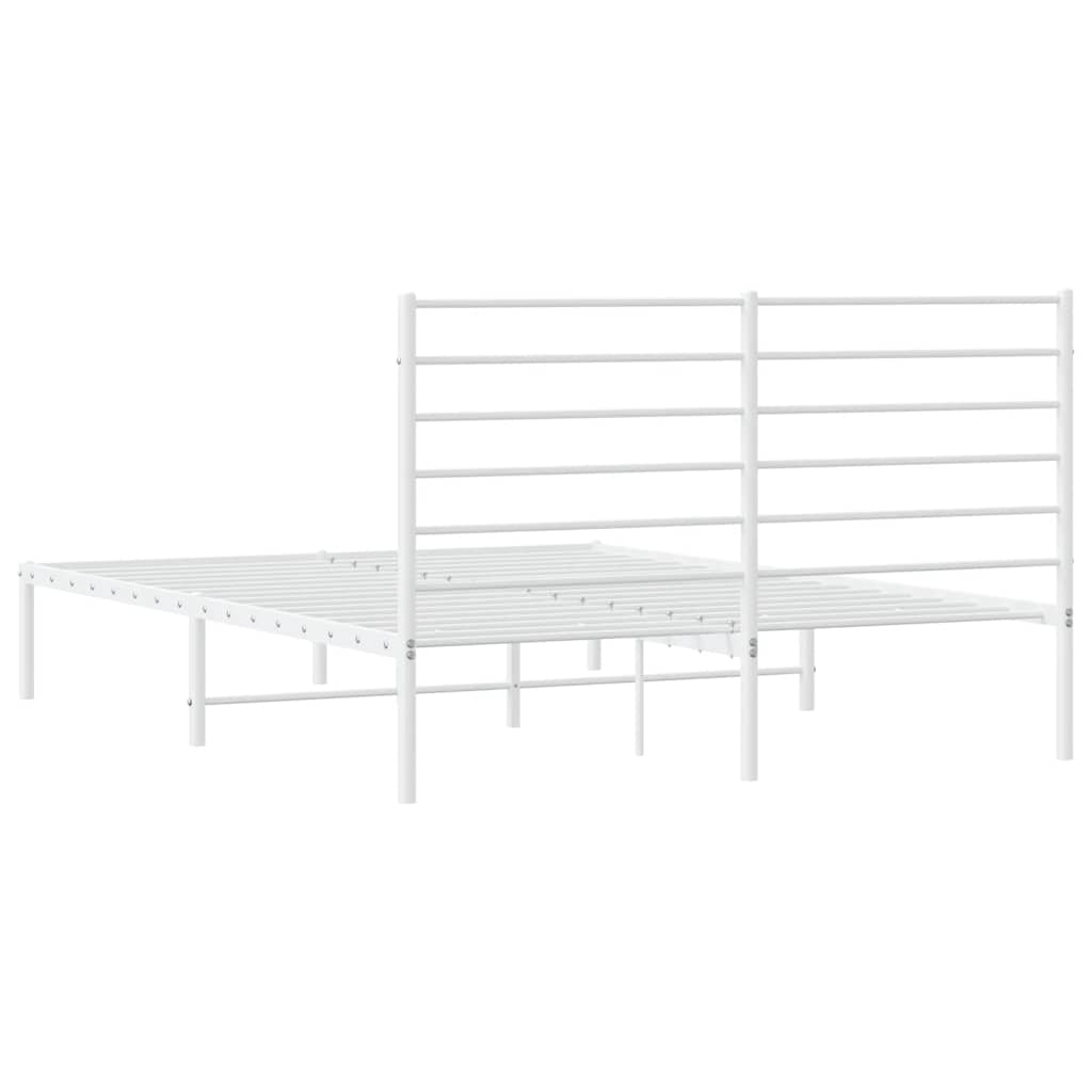 sengeramme med sengegavl 160x200 cm metal hvid