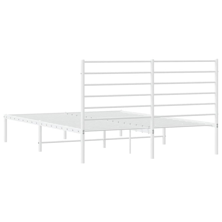 sengeramme med sengegavl 160x200 cm metal hvid