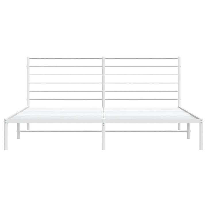 sengeramme med sengegavl 180x200 cm metal hvid