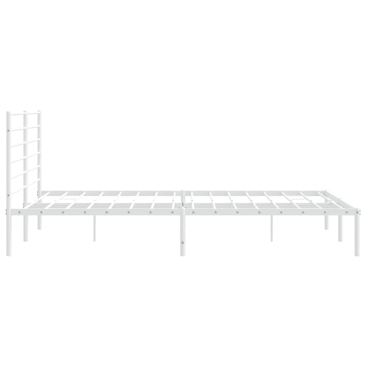 sengeramme med sengegavl 180x200 cm metal hvid