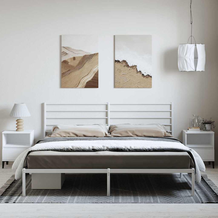 sengeramme med sengegavl 183x213 cm metal hvid