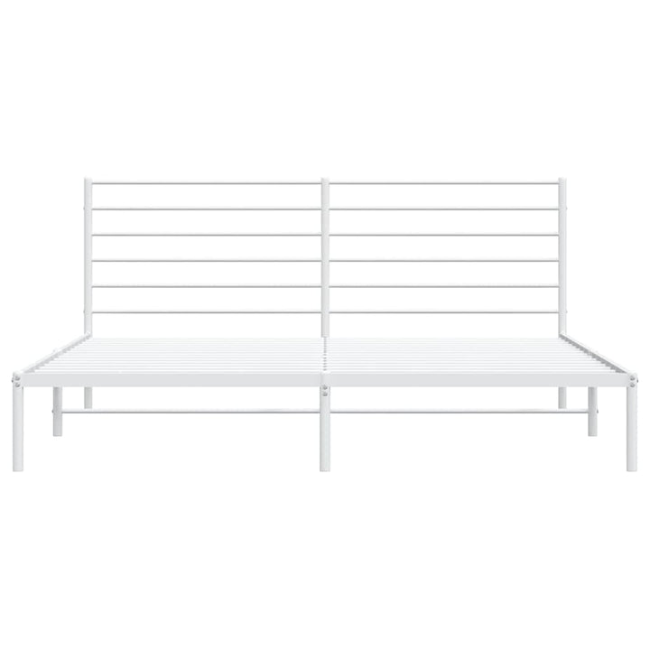 sengeramme med sengegavl 183x213 cm metal hvid