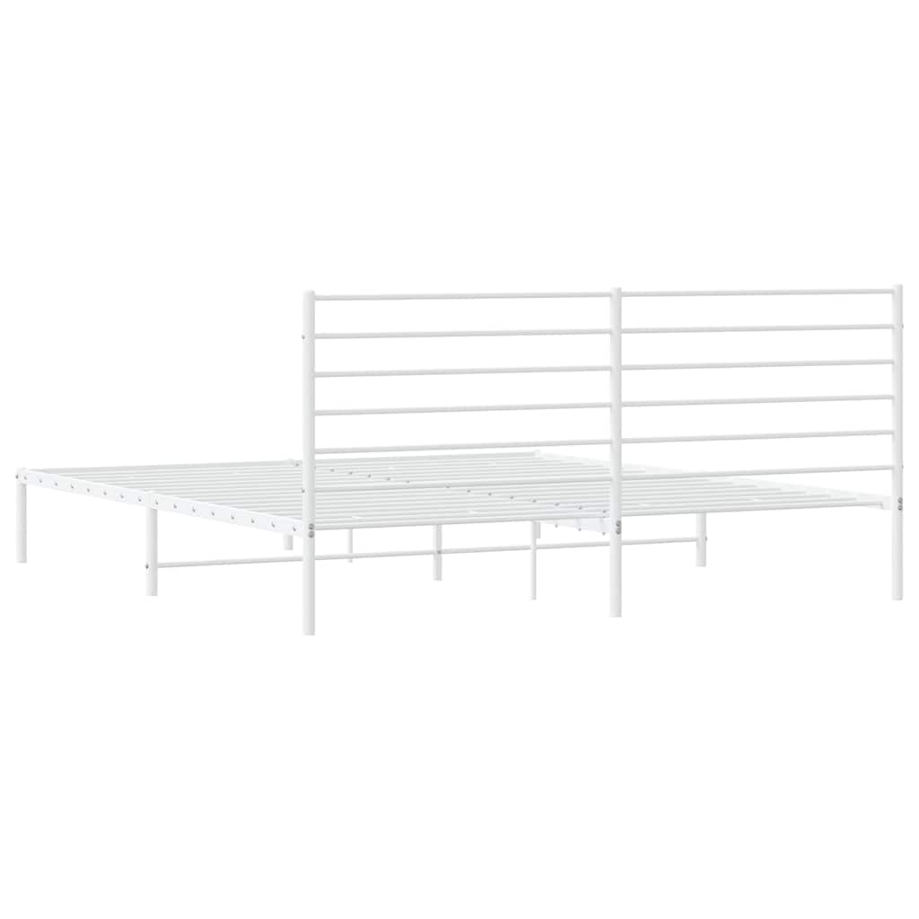 sengeramme med sengegavl 183x213 cm metal hvid