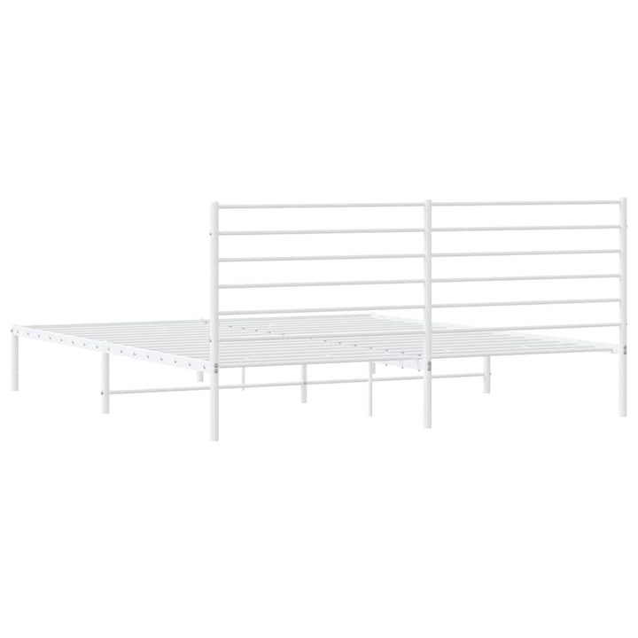 sengeramme med sengegavl 193x203 cm metal hvid