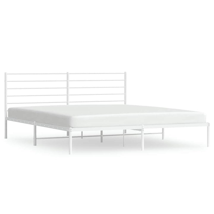 sengeramme med sengegavl 200x200 cm metal hvid