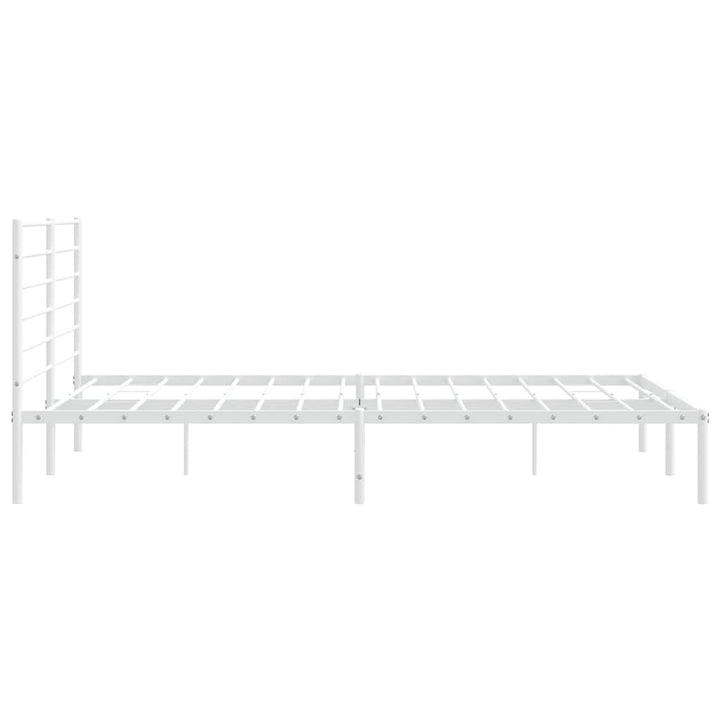 sengeramme med sengegavl 200x200 cm metal hvid