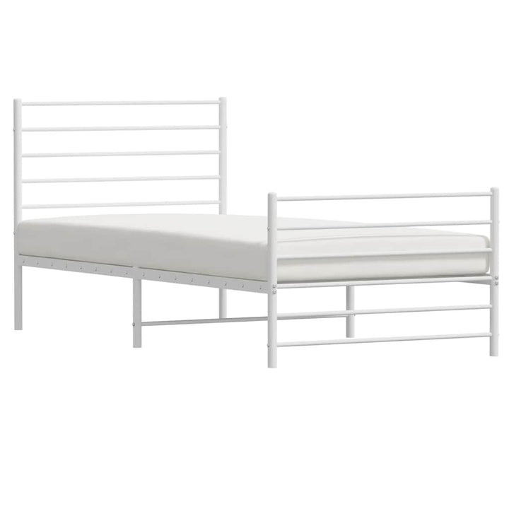 sengeramme med sengegavl og fodgærde 90x190 cm metal hvid