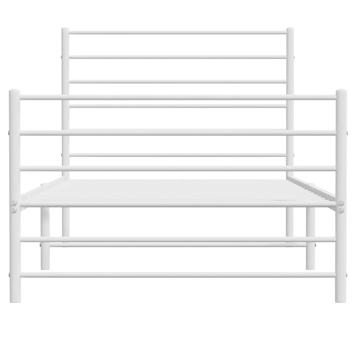 sengeramme med sengegavl og fodgærde 90x190 cm metal hvid