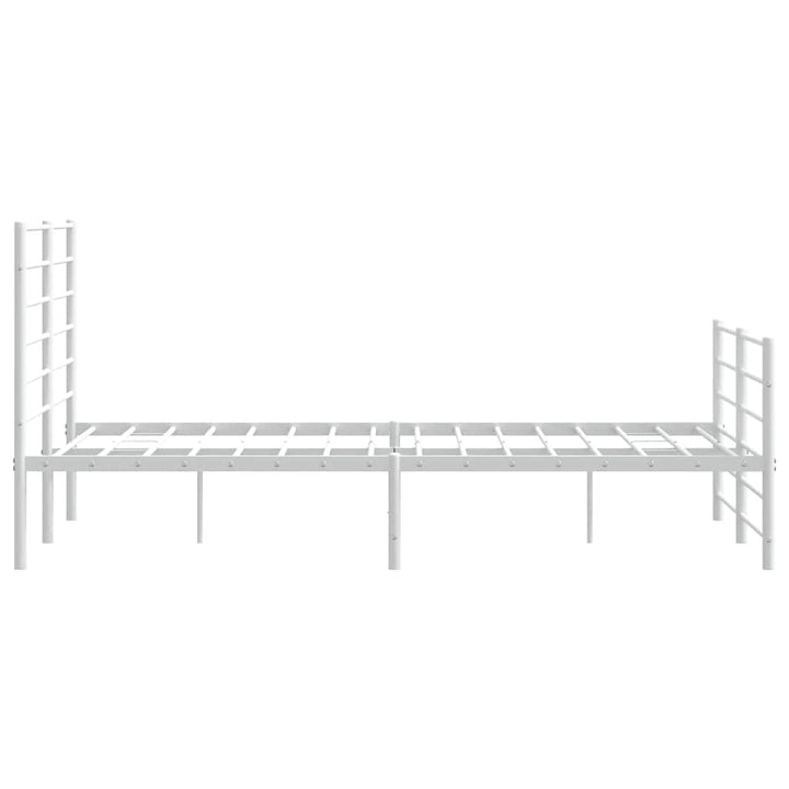 sengeramme med sengegavl og fodgærde 120x190 cm metal hvid
