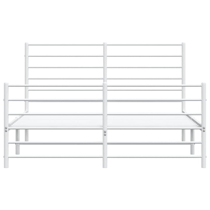 sengeramme med sengegavl og fodgærde 120x200 cm metal hvid