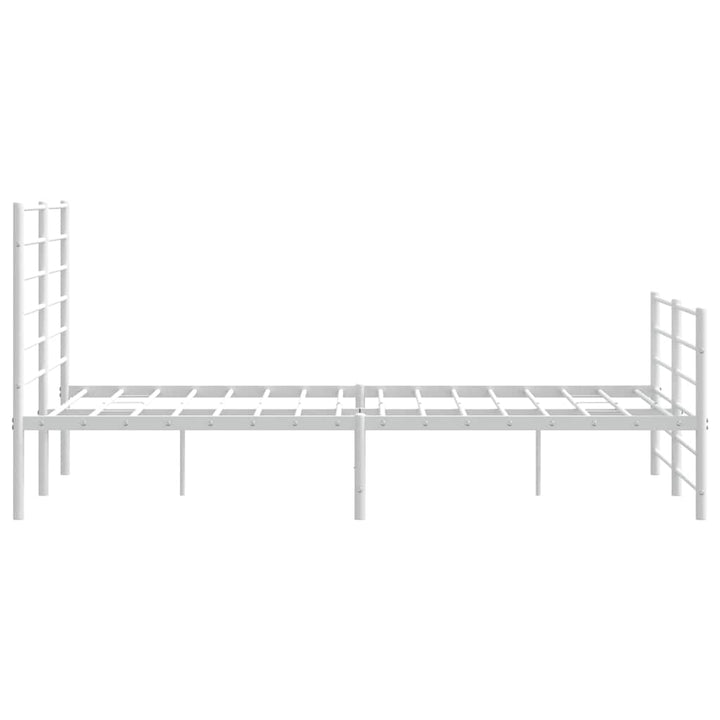 sengeramme med sengegavl og fodgærde 140x190 cm metal hvid