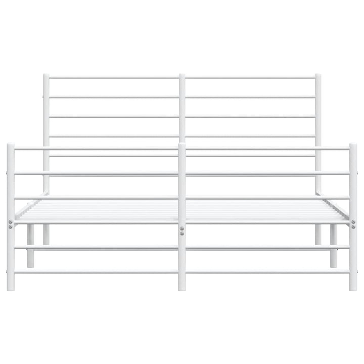 sengeramme med sengegavl og fodgærde 150x200 cm metal hvid