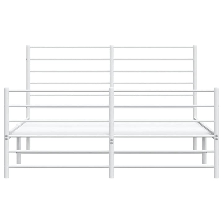 sengeramme med sengegavl og fodgærde 160x200 cm metal hvid