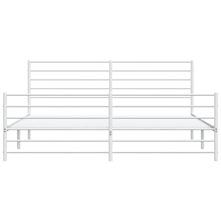 sengeramme med sengegavl og fodgærde 180x200 cm metal hvid