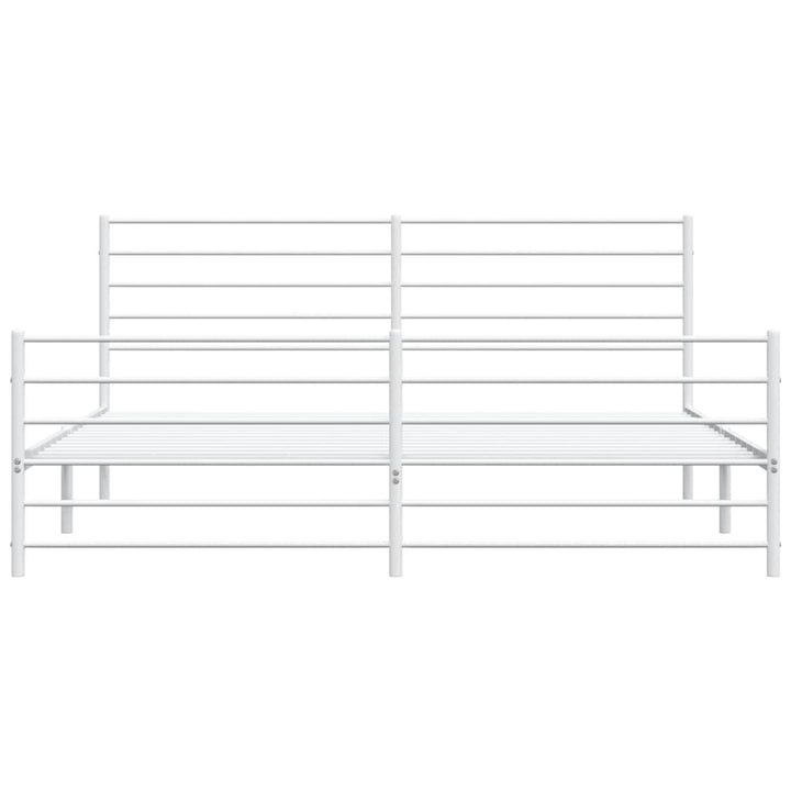 sengeramme med sengegavl og fodgærde 193x203 cm metal hvid