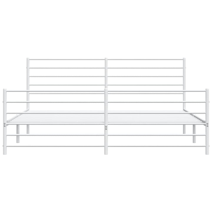 sengeramme med sengegavl og fodgærde 200x200 cm metal hvid