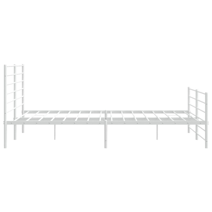 sengeramme med sengegavl og fodgærde 200x200 cm metal hvid