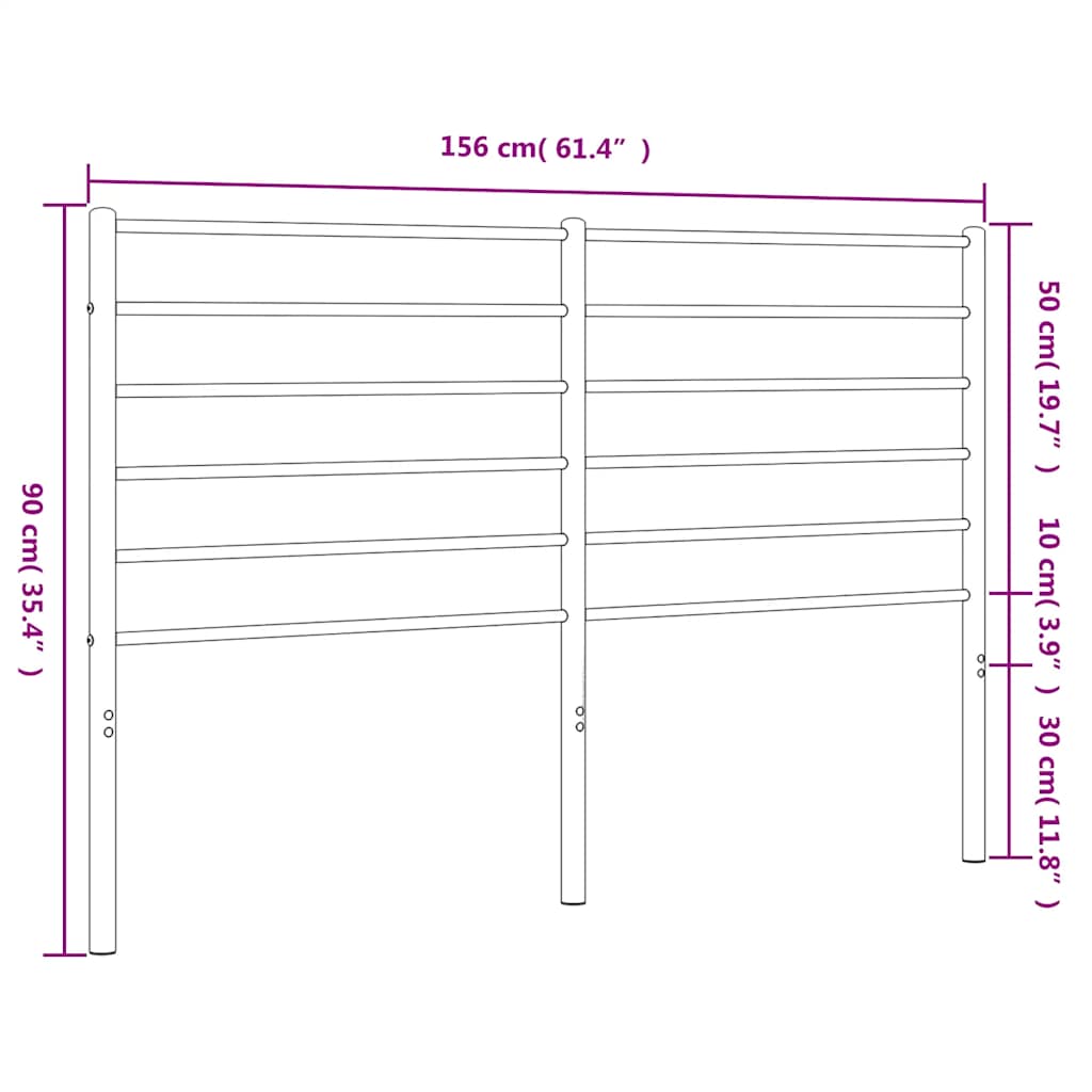 udskiftningsgavl 150 cm metal hvid