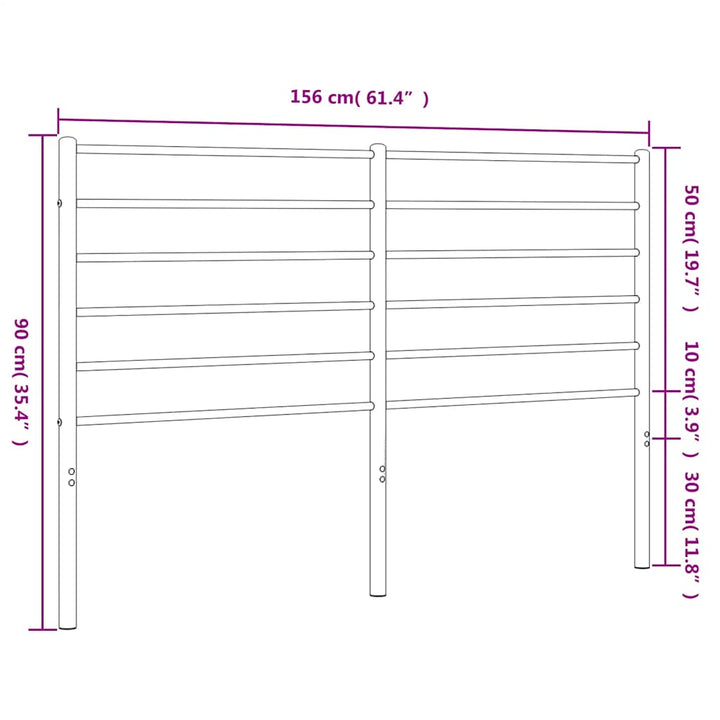 udskiftningsgavl 150 cm metal hvid