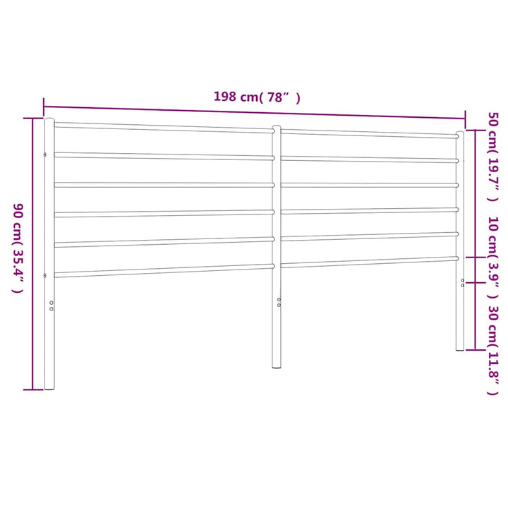 udskiftningsgavl 193 cm metal hvid