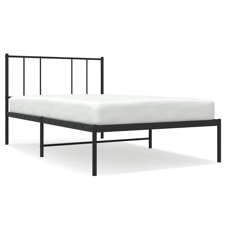 sengeramme med sengegavl 90x190 cm metal sort