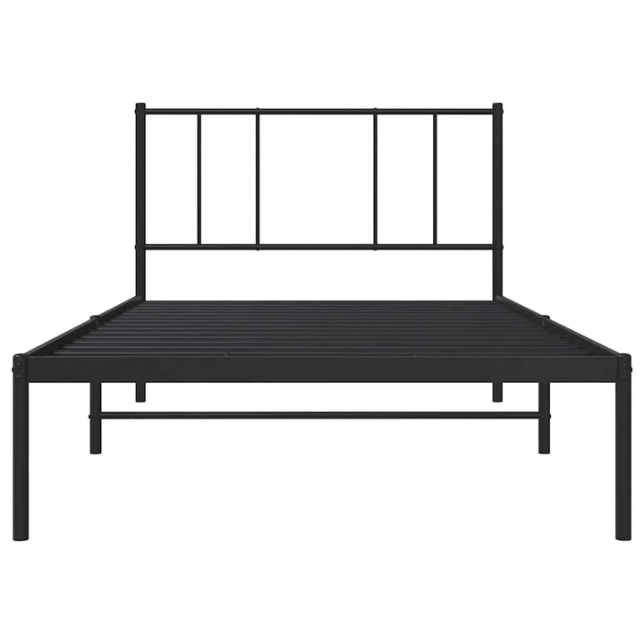 sengeramme med sengegavl 90x190 cm metal sort