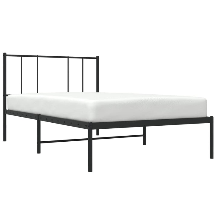 sengeramme med sengegavl 90x200 cm metal sort